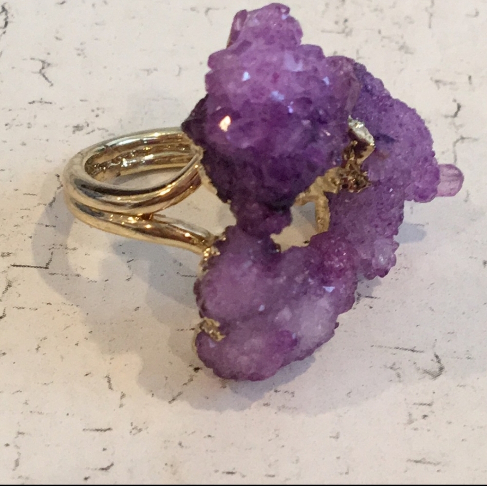24kt Gold Plated Druzy Ring